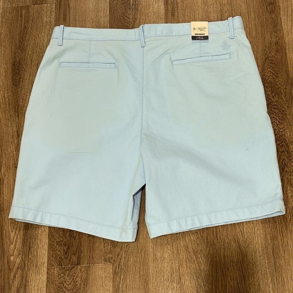 Men’s Original Penguin Bedford Cord Slim Fit Shorts Size 38 Light Blue New - Picture 2 of 9